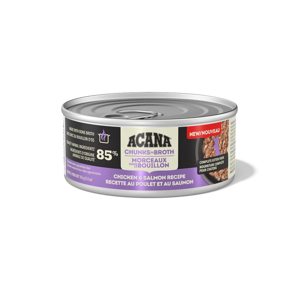 Acana  Chaton  Nourriture Humide Morceau Bouillon Recette Poulet Et Saumon