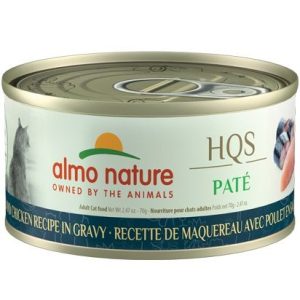 Almo Nature Hqs Natural  Nourriture En Conserve  Pour Chat Mousse Au Maquereau Avec Poulet