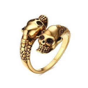Bague Serpent Crâne Duo