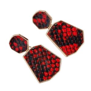 Boucles d'Oreilles Serpent Bohème Rouge