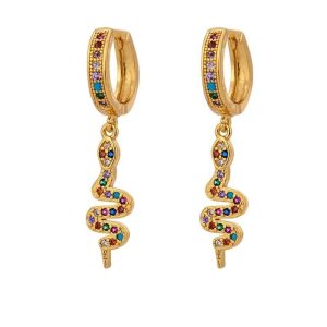 Boucles d'Oreilles Serpent Or Diamond Multicolore