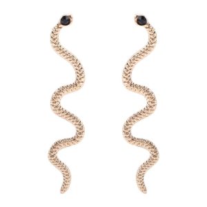Boucles d'Oreilles Serpent Or Style Punk