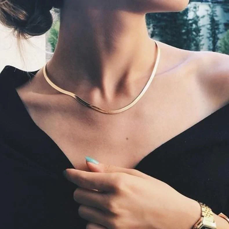 Collier Maille Serpent Plat – Image 7